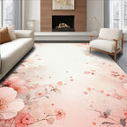 Soft Pink Blossom Watercolor Rug