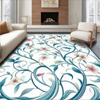 Whimsical Floral Vine Pattern Rug