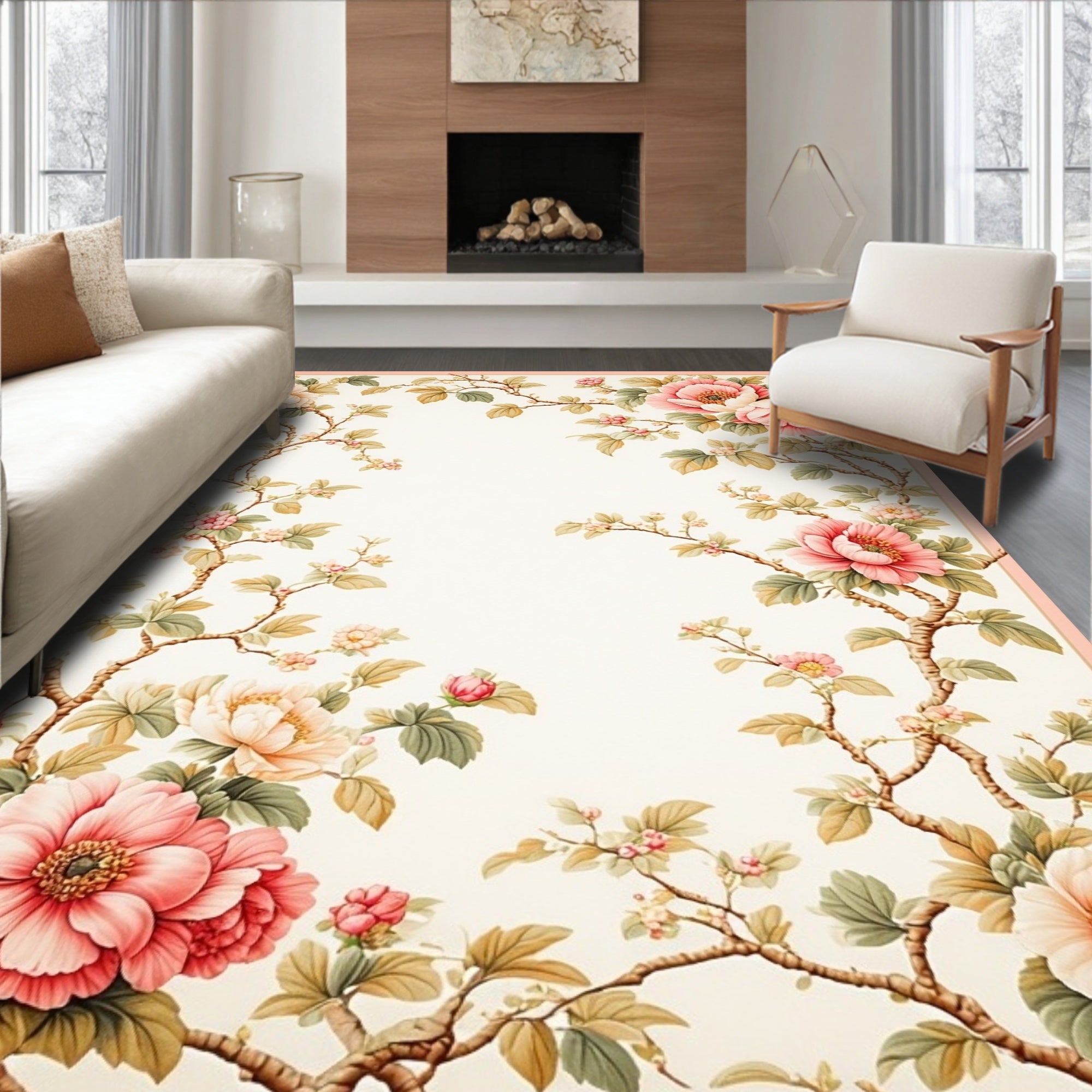 Floral Vine Delicate Pattern Rug
