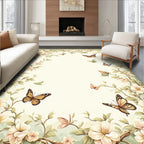 Whimsical Butterflies Floral Vines Rug