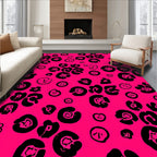 Bold Pink Leopard Print Pattern Rug