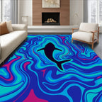Shark In Psychedelic Water Pattern Rug