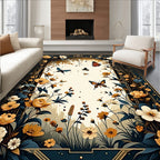 Floral Butterfly Woodland Garden Rug