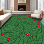 Evergreen Holly Berry Garden Rug
