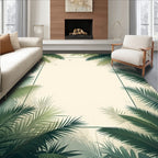 Tropical Palm Frond Border Rug
