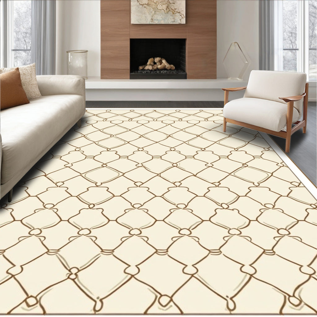 Chain Link Lattice Pattern Rug
