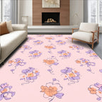Delicate Floral Sketch Pattern Rug