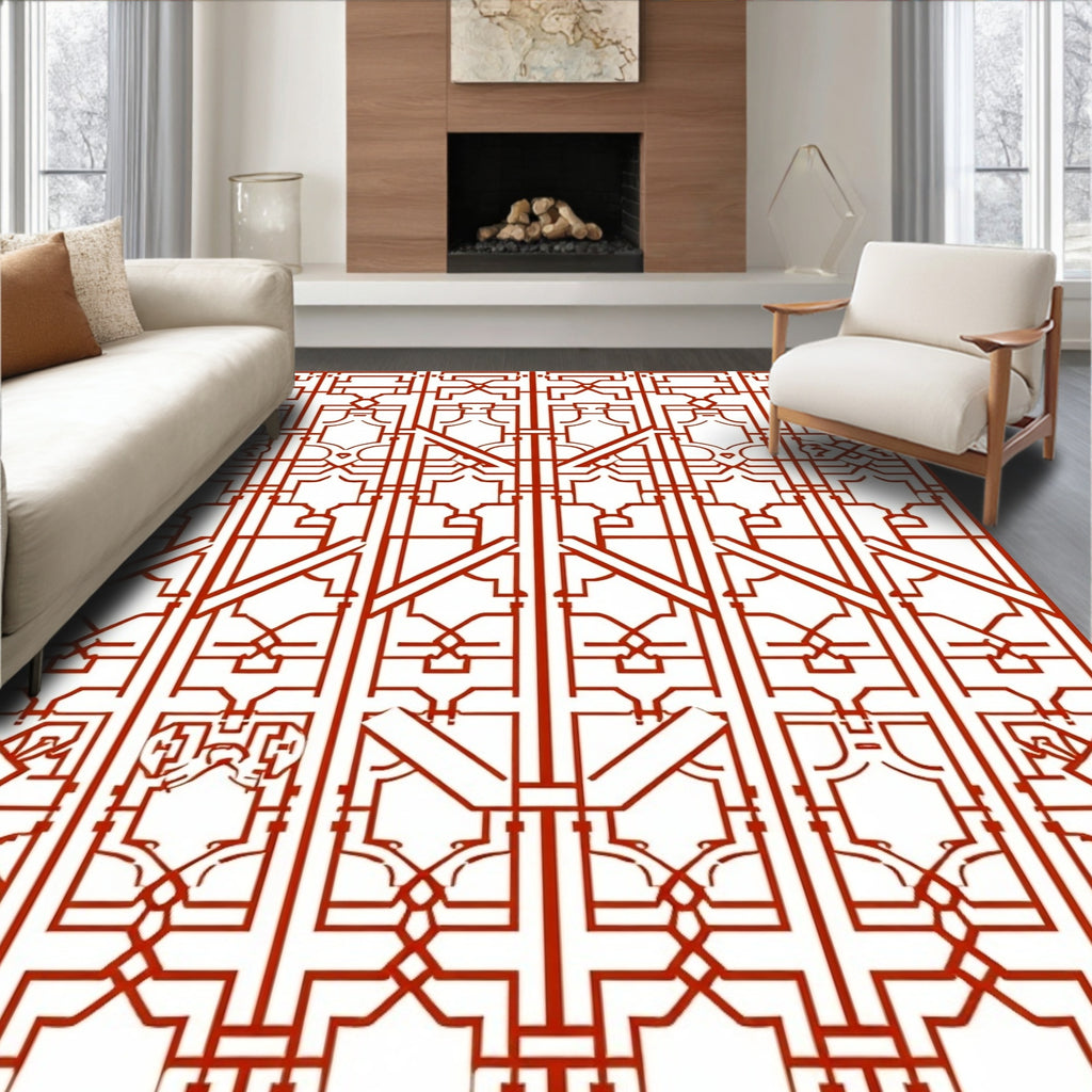 Geometric Lattice Pattern Rug