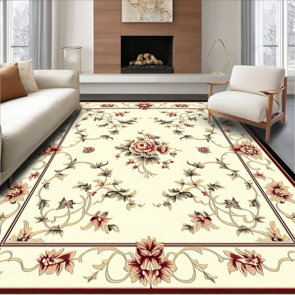 Classic Floral Scrollwork Pattern Rug