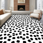 Abstract Black Dot Pattern Design Rug