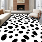Bold Black White Spot Pattern Rug