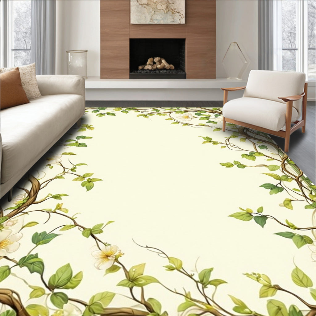 Vines And Blossoms Nature Motif Rug