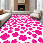 Vibrant Pink Flower Pattern Rug