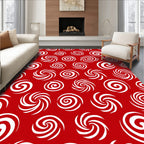 Red White Swirl Medley Rug