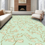 Whimsical Outline Floral Pattern Rug