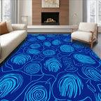 Blue Swirl Abstract Art Rug