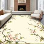 Whimsical Pink Blossom Branch Pattern Rug