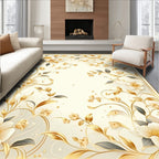 Elegant Floral Vine Gold Accent Rug