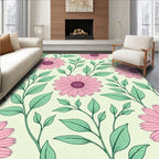Pink Daisy Floral Pattern Rug