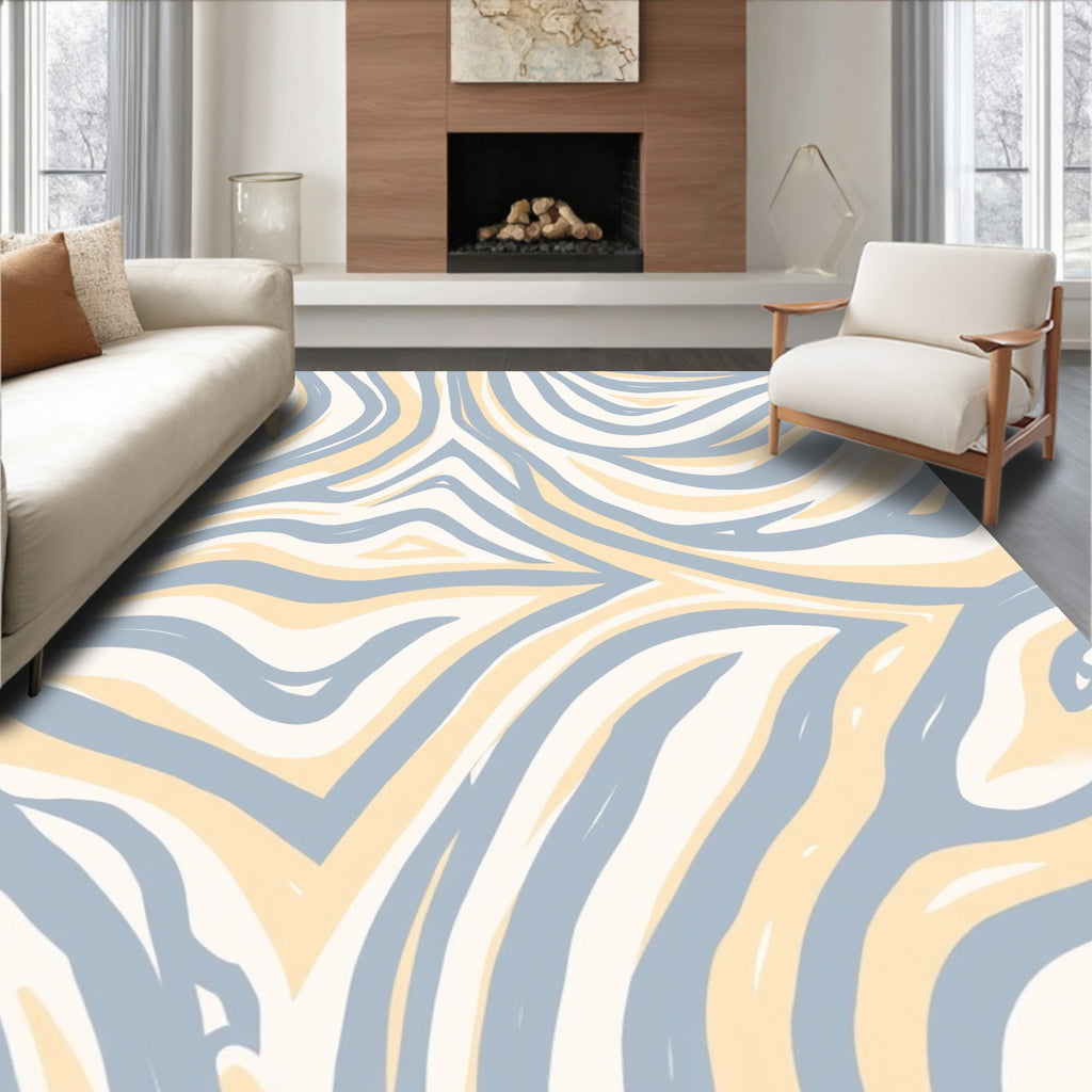 Abstract Swirls Soft Harmony Pattern Rug