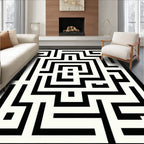 Bold Maze Pattern Design Rug