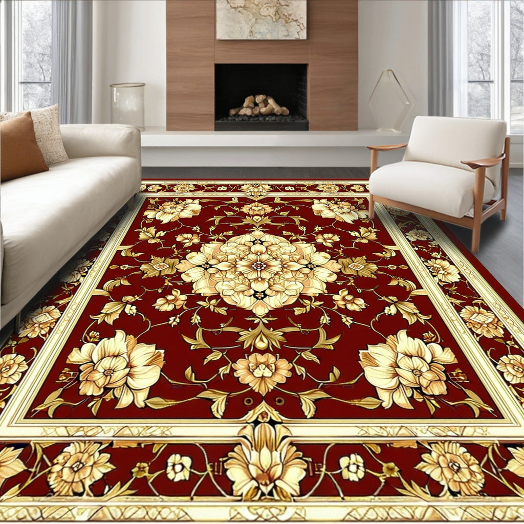 Intricate Floral Blossom Medallion Rug
