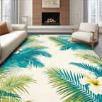 Tropical Floral Leaf Pattern Rug