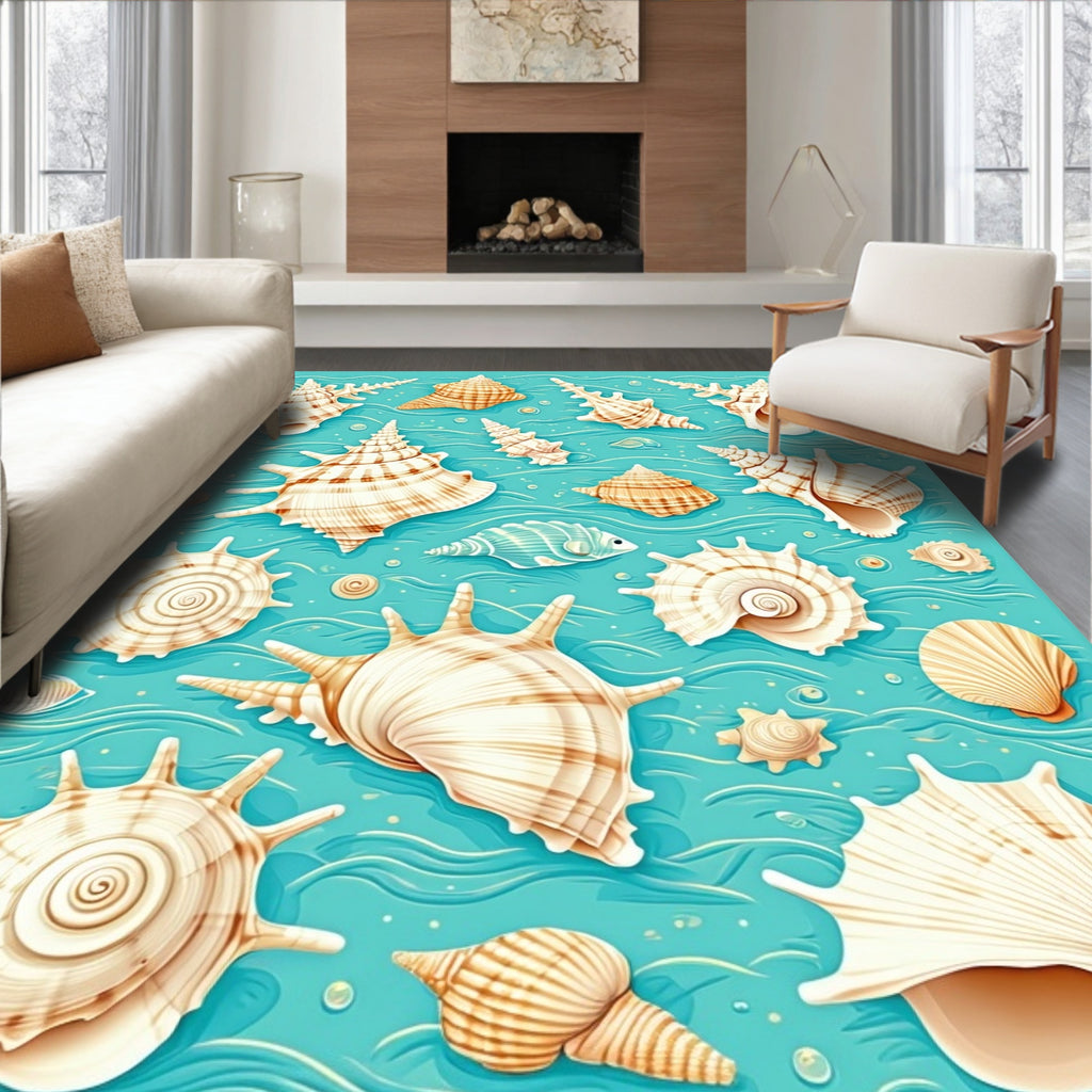 Ocean Shells Pattern Design Rug