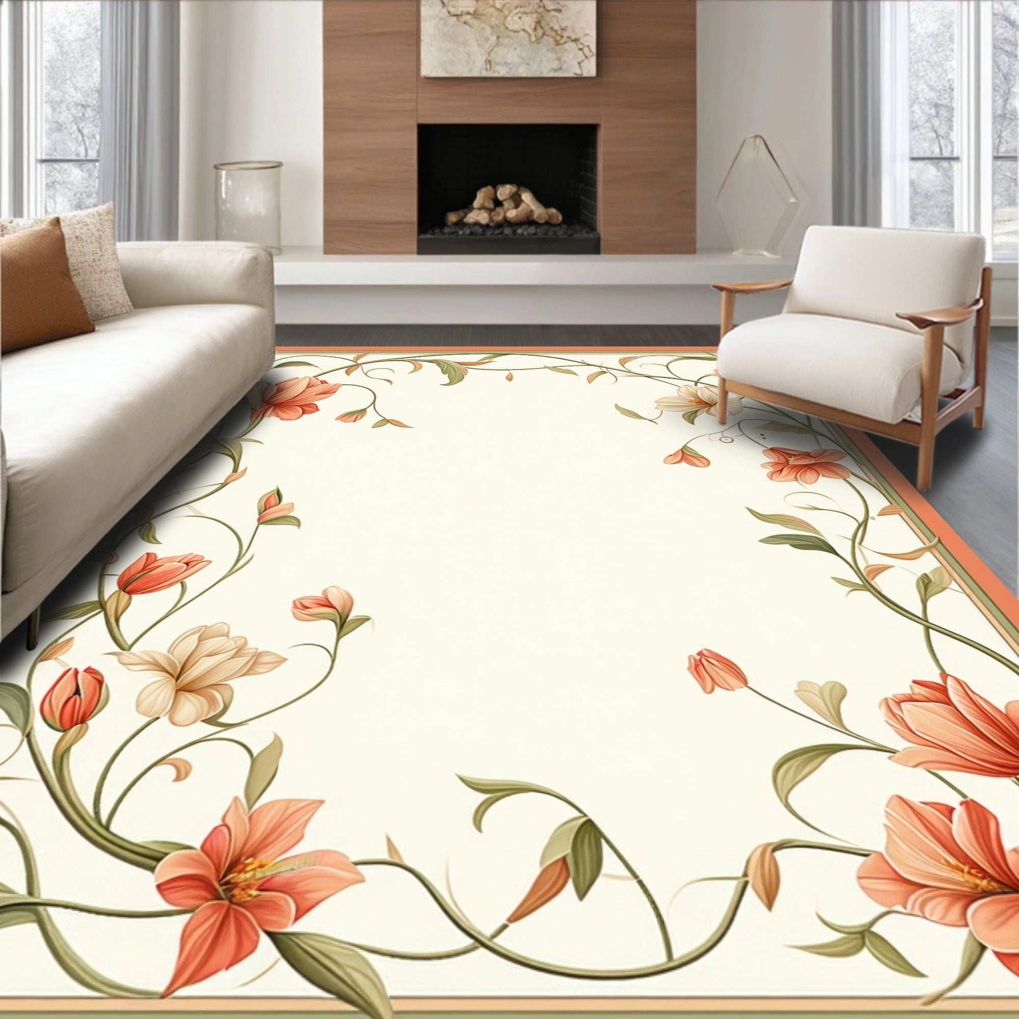 Floral Vine Inspired Clementine Rug