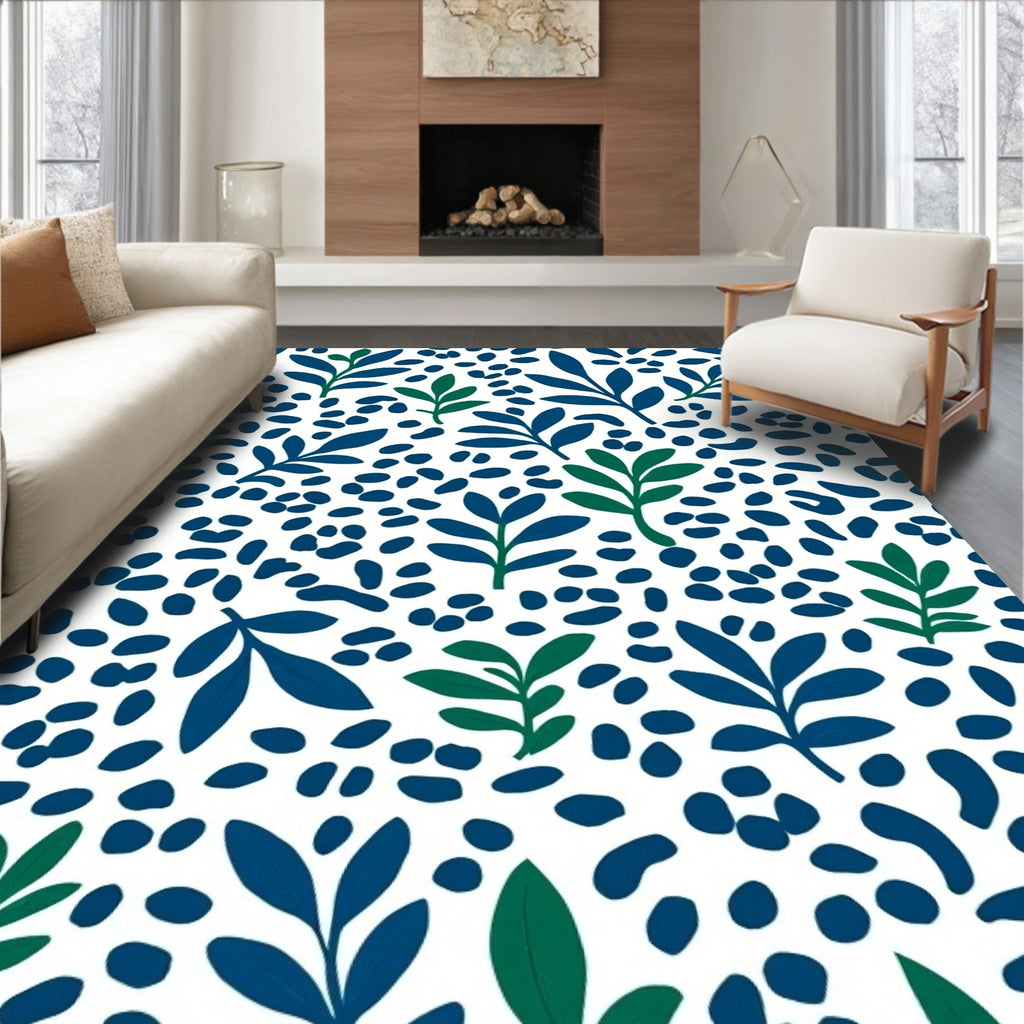 Leafy Dots Pattern Rug
