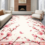 Pink Cherry Blossom Floral Pattern Rug