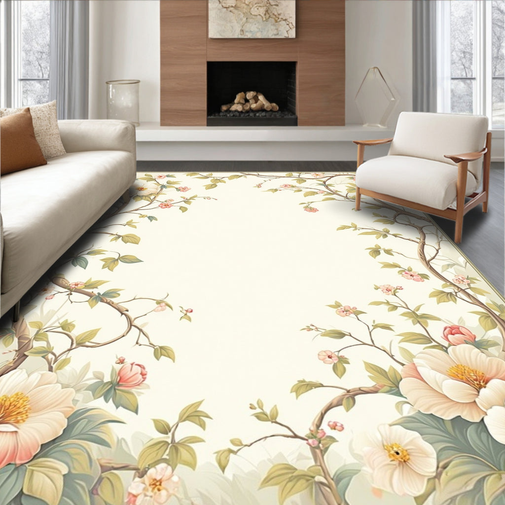Floral Branch Delicate Pattern Rug