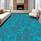 Abstract Botanical Floral Outline Rug