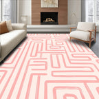 Pink Maze Abstract Pattern Rug
