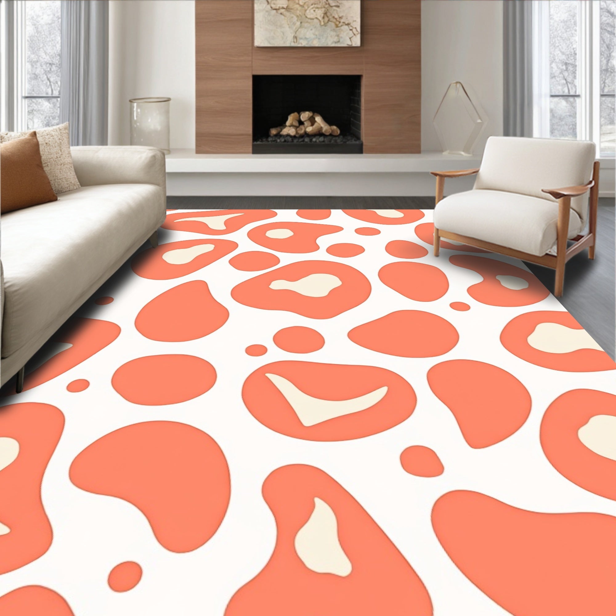 Coral Spots Abstract Organic Pattern Rug