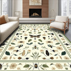 Nature Inspired Insect Floral Pattern Rug
