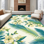 Tropical Floral Palm Leaves Rug