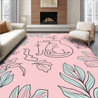 Whimsical Cats Among Floral Branches Rug