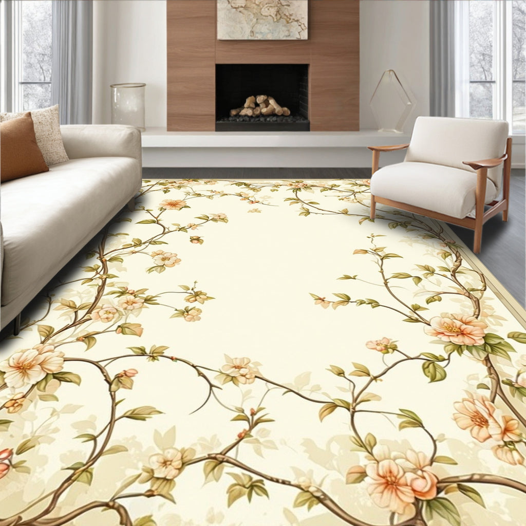 Elegant Floral Vine Art Rug