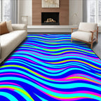 Vibrant 3-Color Wavy Stripes Design Rug