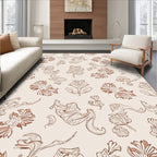 Whimsical Floral Face Pattern Design Rug