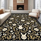 Whimsical Bunny Floral Grove Rug