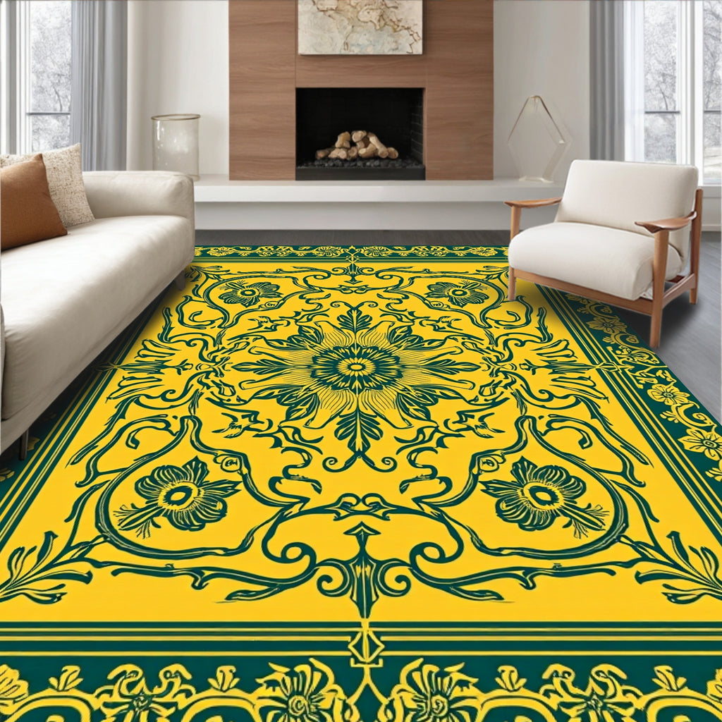 Ornate Floral Vine Tapestry Design Rug