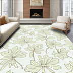 Delicate Leaf Patterned Garden Design Rug