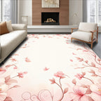 Soft Pink Floral Scrollwork Garden Rug