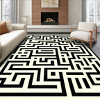 Abstract Geometric Maze Pattern Rug