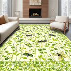 Whimsical Floral Insect Meadow Design Rug