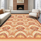 Gilded Fan Pattern Contemporary Rug
