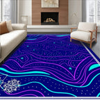 Cosmic Galaxy Swirls and Stars Rug