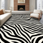 Bold Black White Animal Print Rug
